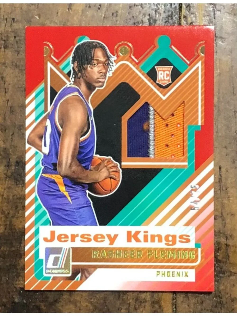 Panini Donruss 2025-26 Rasheer Fleming Jersey Kings JK-RFS RC Memorabilia 54/75